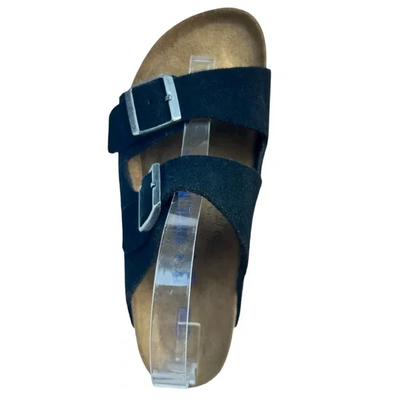 BIRKENSTOCK Arizona Soft Footbed Black Suede Leather Sandals US 8 8 1/2 A B New - Picture 14 of 16
